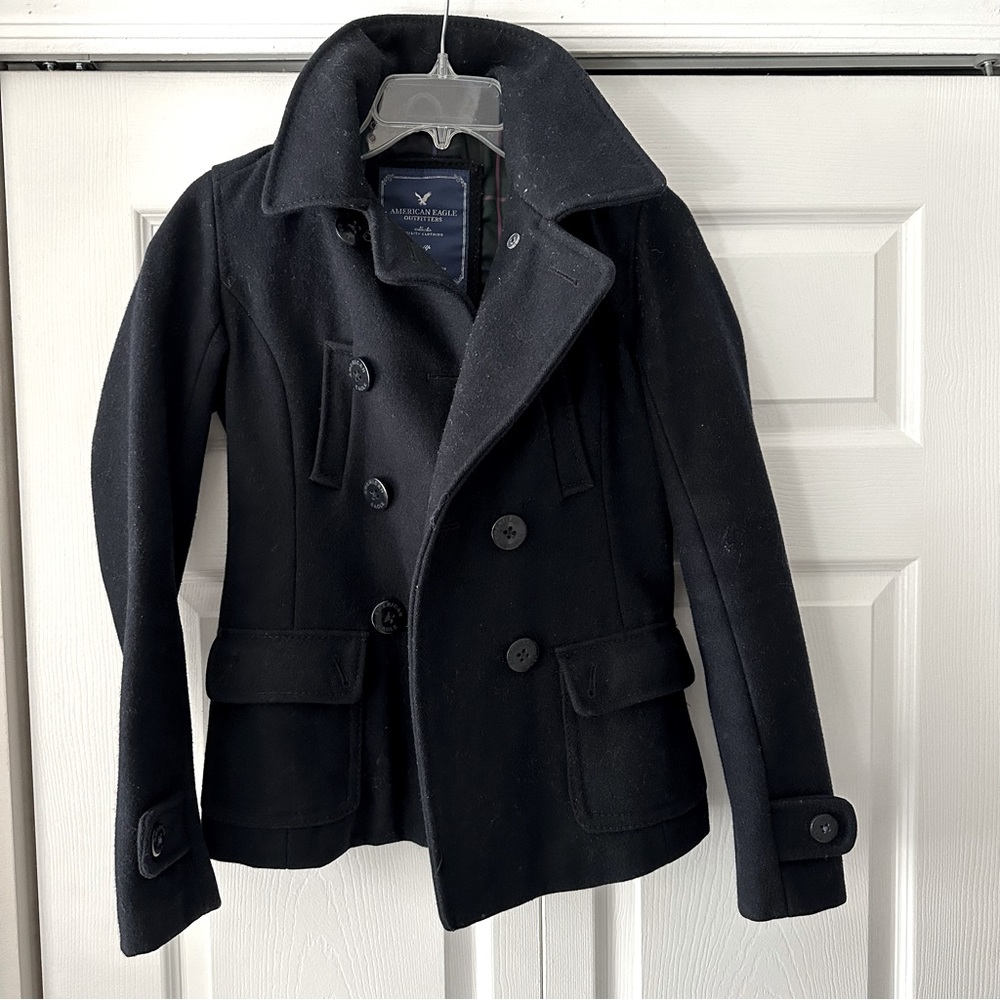American Eagle Outfitters Navy Wool Peacoat